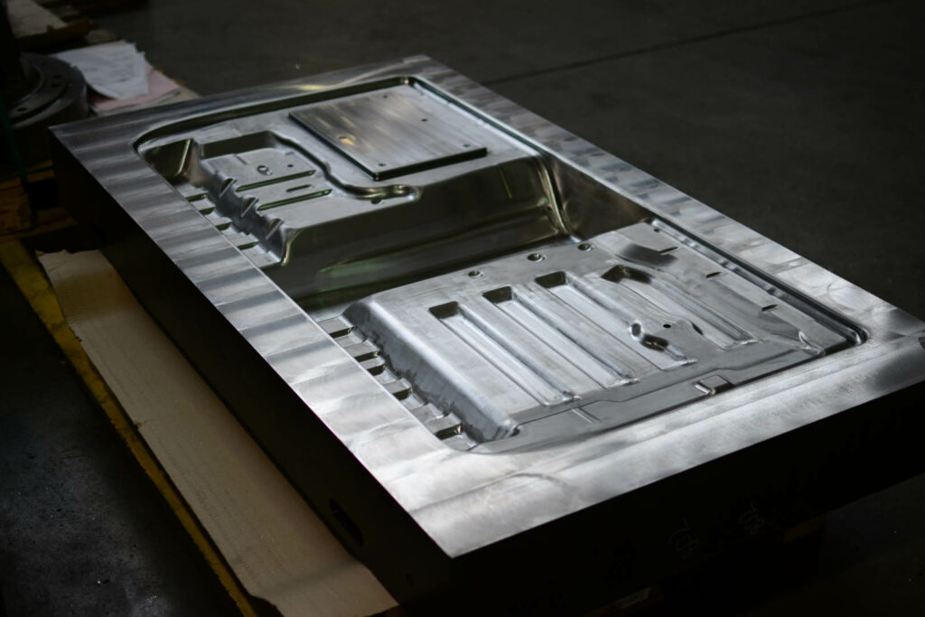 Steel die mold designed for pressing automotive floor panels