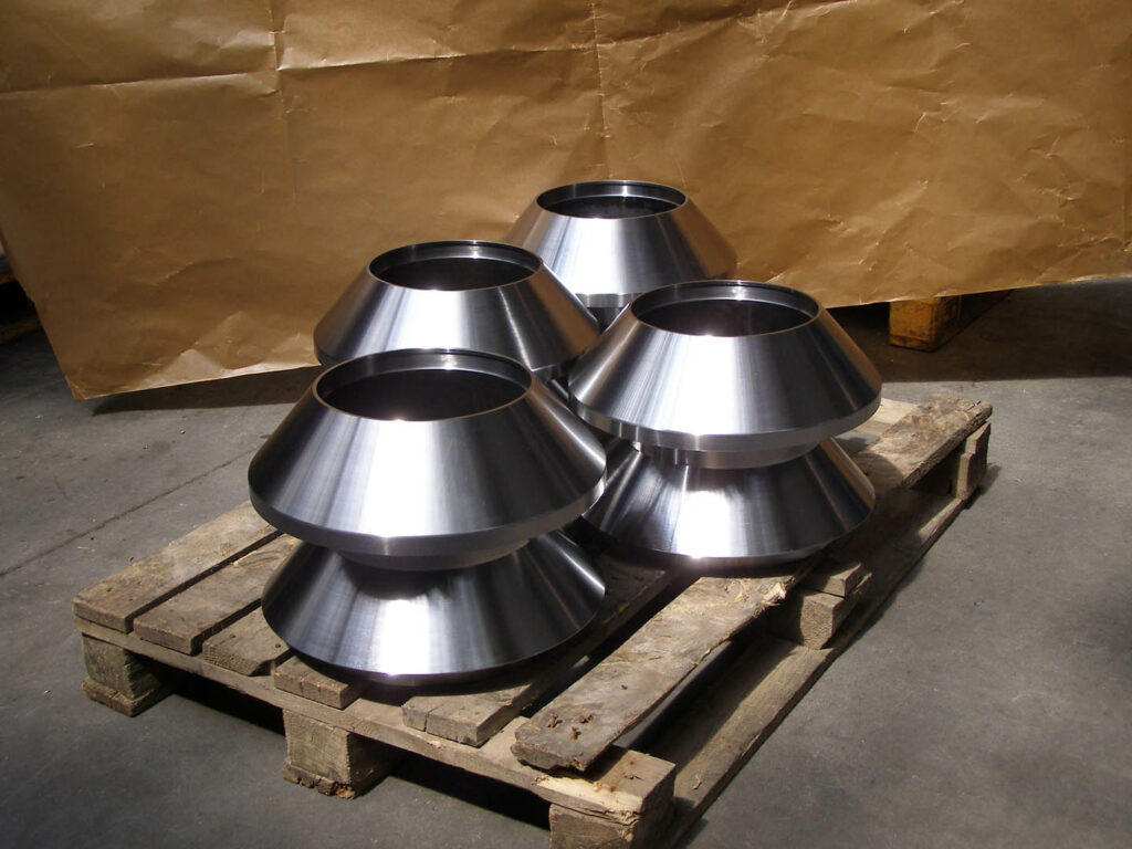 Stacked conical parts with high surface finish, precision turned for industrial usage.